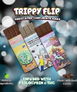 Trippy Flip Milk Chocolate Bar Psychedelic Mushroom Chocolate Bars